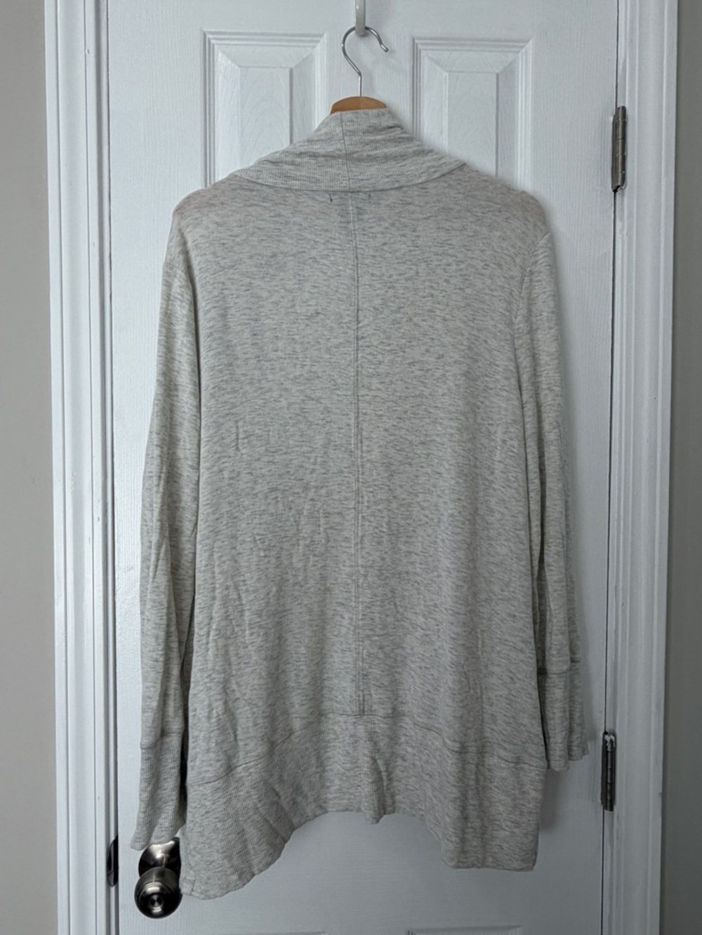 Soft Draped Cardigan in Light Heather Cream - Picture 11 of 12